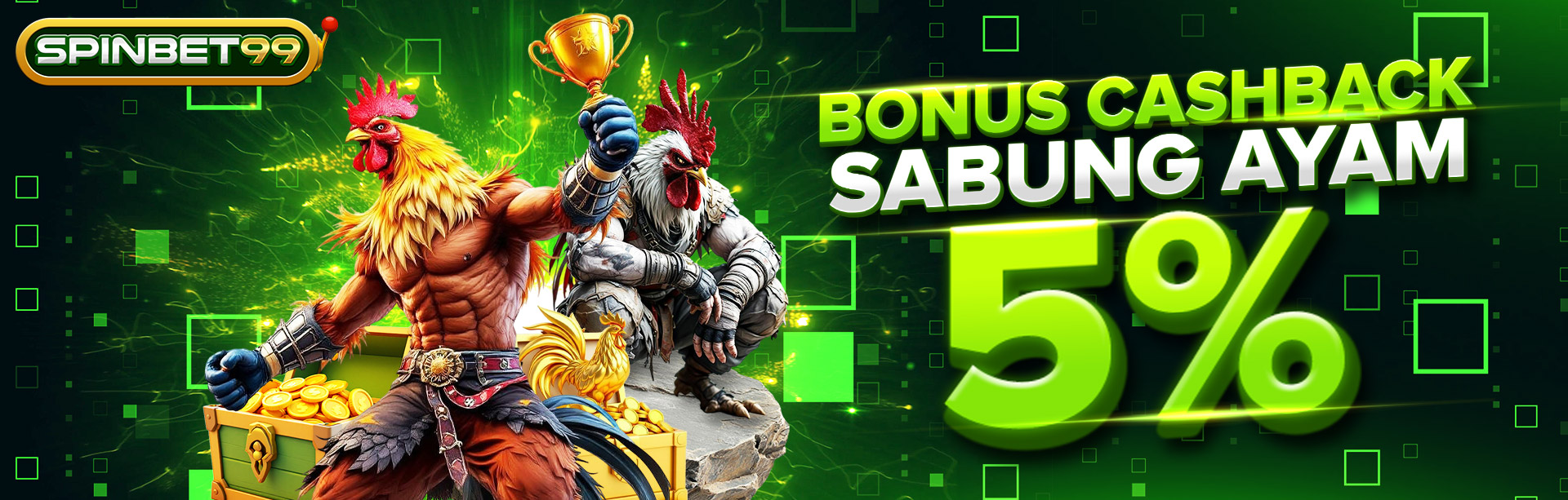 BONUS CASHBACK 5% SABUNG AYAM