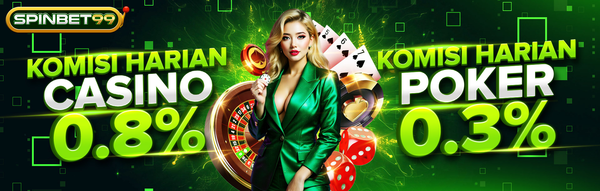 KOMISI HARIAN CASINO 0.8% & POKER 0.3%